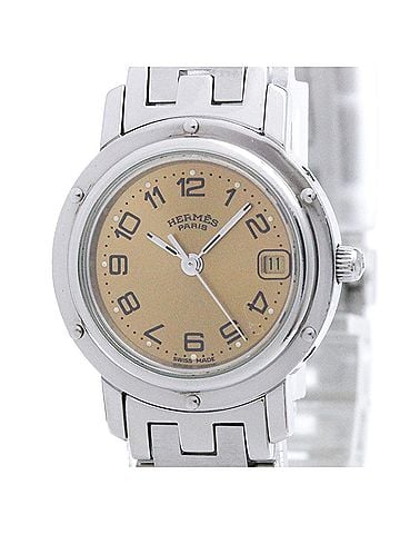 Hermès HERMES Clipper Stainless Steel Quartz Ladies Watch CL4.210 Polished (view 1)