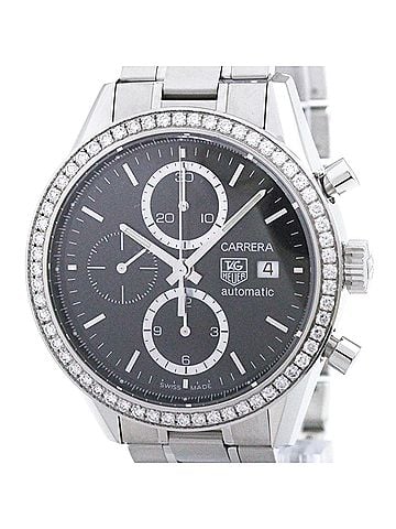 TAG Heuer TAG HEUER Carrera Chronograph Diamond Stainless Steel Automatic Mens Watch CV201J Polished (view 1)