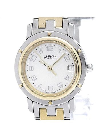 Hermès Hermes Clipper Quartz Gold Plated,Stainless Steel Women's Dress/Formal CL4.220 (view 1)