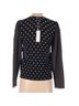 Rebecca Taylor 100% Wool 100% Silk Polka Dots Blue White Silk Pullover Sweater Size S - photo 4