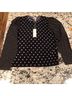 Rebecca Taylor 100% Wool 100% Silk Polka Dots Blue White Silk Pullover Sweater Size S - photo 5