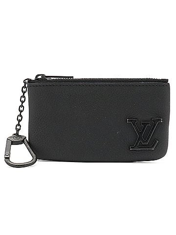 Louis Vuitton LOUIS VUITTON LV Aerogram Pochette Cle Wallet/Coin Purse, Leather, Noir Black, M81031 (view 2)