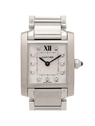 Cartier Cartier Tank Française SM 11-Diamond Watch, Stainless Steel, Silver Tone, Ladies' WE110006 (view 1)