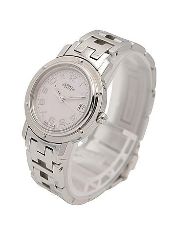 Hermès Hermes Clipper Nacre Watch, Stainless Steel, Women's, Pink/Pink Shell, CL4.210 (view 2)