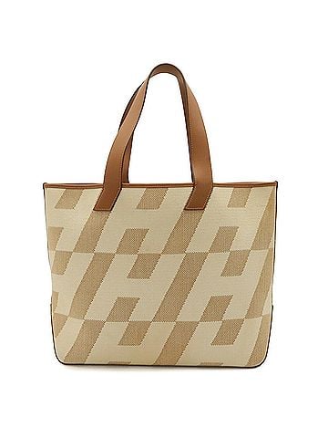 Hermès HERMES Ambie GM Tote Bag Shoulder Toile H Canvas Veau Swift Ecru Brown Z Stamp (view 1)