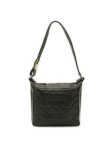 Chanel CHANEL Chocolate Bar Shoulder Bag/Handbag, Lambskin Leather, Black, A17360 (view 2)