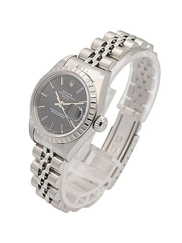 Rolex Rolex Perpetual Date T-serial watch, stainless steel, ladies', black, bar lacing, 69240 (view 2)