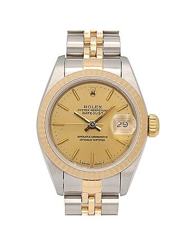 Rolex Rolex Datejust X-series watch, 18K (yellow gold) stainless steel, ladies', gold-tone champagne bar color, 69173. (view 1)