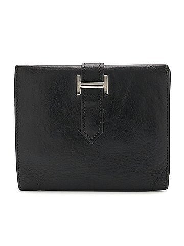 Hermès HERMES Bearn Compact Bi-fold Wallet, Leather, Black, ?G Stamp (view 1)