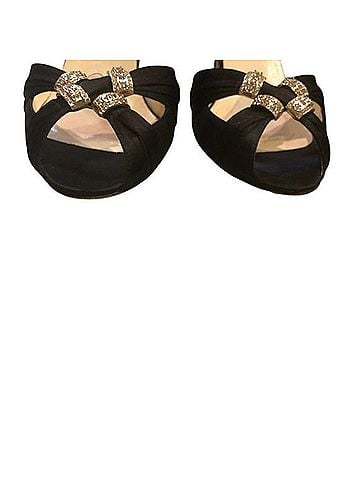Brian Atwood Crystal Embellished Satin Heels 75 Heels (view 2)