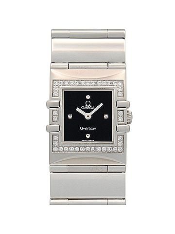 Omega Omega Constellation Quadra Women's Watch, Stainless Steel, Diamond, Black, 1528.46 (view 1)
