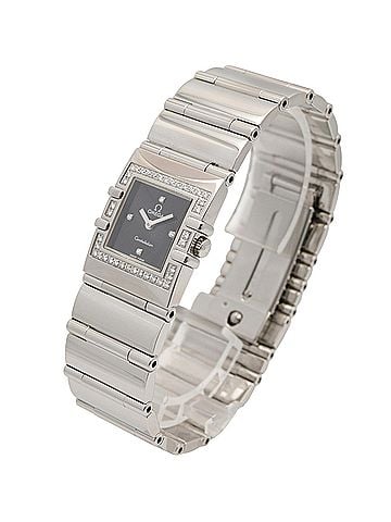 Omega Omega Constellation Quadra Women's Watch, Stainless Steel, Diamond, Black, 1528.46 (view 2)