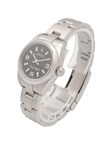 Rolex Rolex Oyster Perpetual Random Serial Number Watch, Stainless Steel, Ladies, Black, 369 Dial, 176200 (view 2)