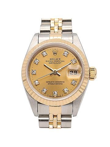 Rolex Rolex Datejust 10P Diamond S-serial Watch, 18K (Yellow Gold) Stainless Steel, Diamond, Ladies', Gold Tone, Champagne, Old Model, 69173G (view 1)