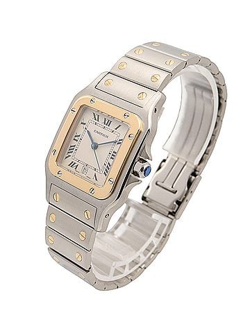 Cartier Cartier Santos Galbee LM Wristwatch, 18K (Yellow Gold) Stainless Steel, Men's/Women's, Silver Tone, W20011C4 (view 2)