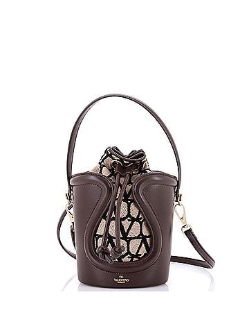 Valentino Garavani La Cinquieme Bucket Bag Toile Iconograph Fabric with Leather (view 1)