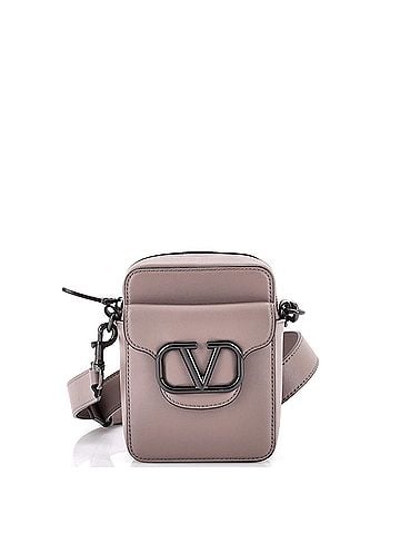 Valentino Garavani VLogo Loco Front Pocket Camera Bag Leather Mini (view 1)