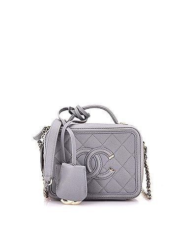 Chanel Filigree Vanity Case Quilted Caviar Small (view 1)