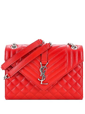 Saint Laurent Classic Monogram Envelope Satchel Mixed Matelasse Leather Medium (view 1)