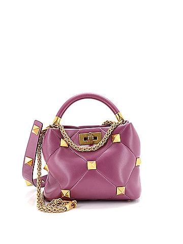 Valentino Garavani Roman Stud Top Handle Bag Quilted Leather Small (view 1)