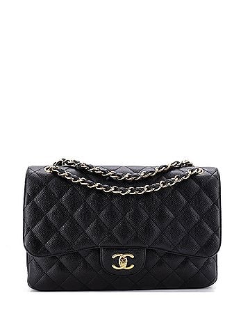 Chanel Vintage Classic Double Flap Bag Quilted Caviar Jumbo (view 1)