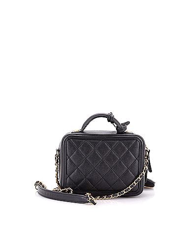 Chanel Filigree Vanity Case Quilted Caviar Small (view 2)
