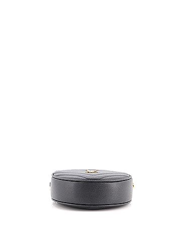 Saint Laurent Vinyle Round Camera Bag Matelasse Chevron Leather (view 2)