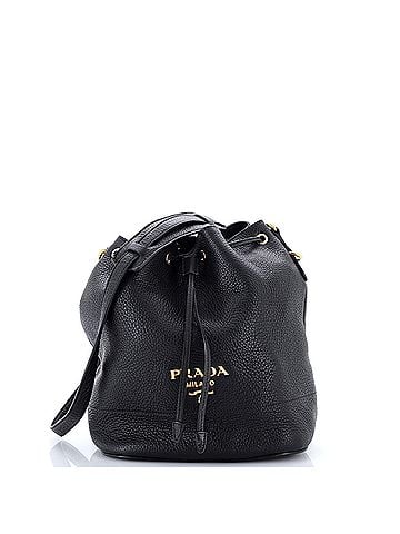 Prada Dual Strap Top Handle Bucket Bag Vitello Daino Small (view 1)