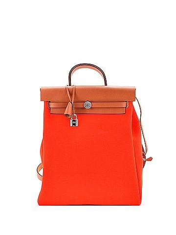 Hermès Herbag A Dos Zip Backpack Toile and Leather (view 1)