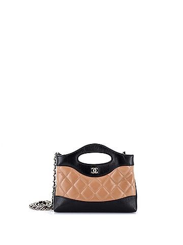 Chanel 31 Shopping Bag Clutch with Chain Quilted Shiny Crumpled Calfskin Small (view 1)