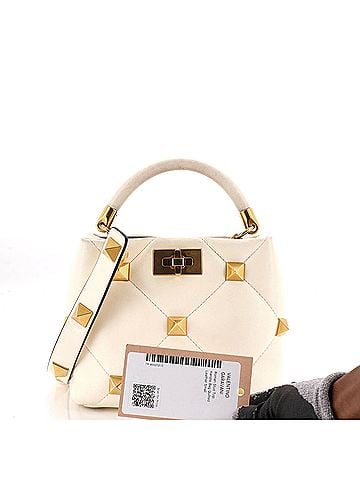 Valentino Garavani Roman Stud Top Handle Bag Quilted Leather Small (view 1)