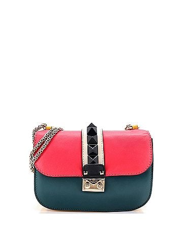 Valentino Garavani Glam Lock Covered Studs Shoulder Bag Leather Small (view 1)