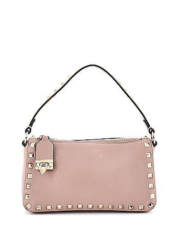 Valentino Garavani Rockstud Zip Pochette Shoulder Bag Leather Small (view 1)