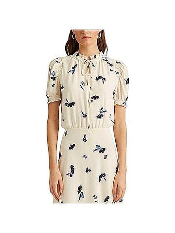 Ralph Lauren Floral Tie-Neck Georgette Dress Casual Dress (view 1)