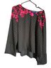 Kohl's Floral Stripes Black Pink Blouse Size XL - photo 1