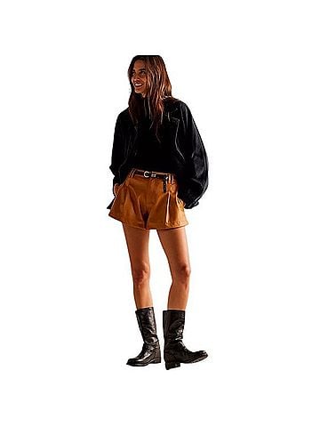 Free People Faux Leather Shorts (view 1)