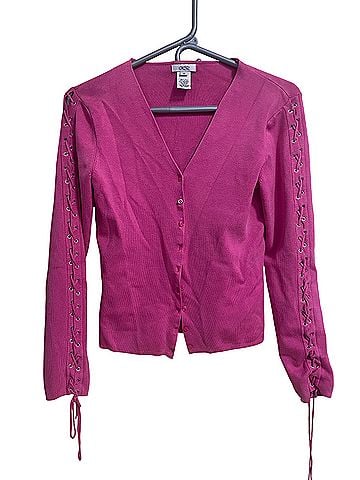 Cache Y2K grommet silk Vintage Cardigan (view 1)
