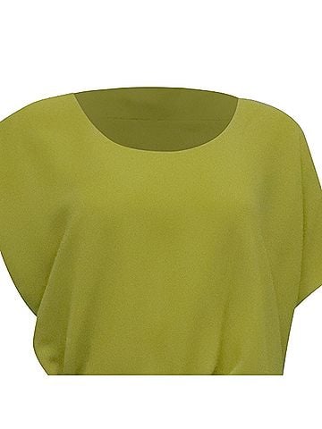 Diane von Furstenberg Diane Von Furstenberg Belted Mini Dress in Lime Green Triacetate (view 2)