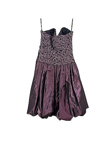 Victor Costa Shimmer Tafetta Bubble Hem Cocktail Dress (view 2)