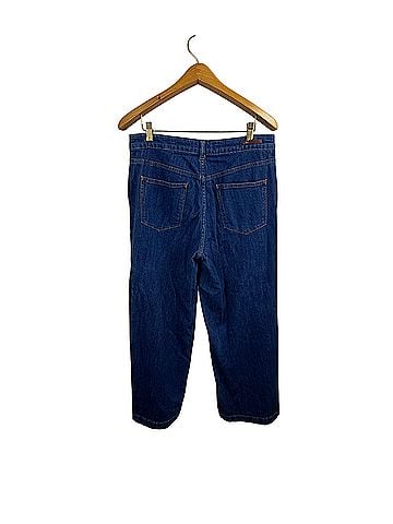 Pilcro and the Letterpress Dark Wash Crop Button Snap Wide-Leg Jeans (view 2)