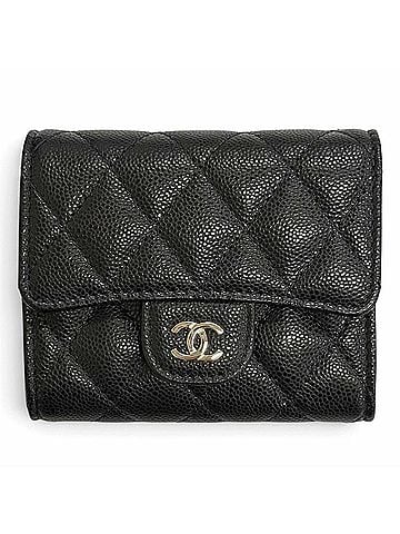 Chanel CHANEL AP0229 Caviar Skin Coco Mark Matelassé Timeless Classic Line Flap Compact Wallet Tri-fold Black Gold Hardware Made in Italy Women's Comes with Box (view 1)