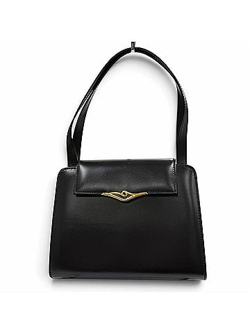 Cartier Cartier Sapphire Line Square Leather Handbag, Black with Gold Hardware, Made in France, Women's, Box and Dust Bag. (view 1)