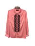 Bob Mackie Pink Black Long Sleeve Blouse Size L - photo 1