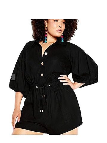 City Chic Overall Shorts (view 1)