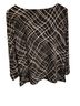 Relativity 100% Polyester Checkered-gingham Black White Long Sleeve Blouse Size L - photo 2