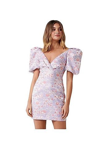 Ever New Pamela Puff Sleeve Jacquard Mini Dress Casual Dress (view 1)