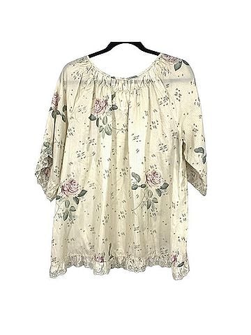 Johnny Was Vintage Collection Floral Rose Peasant Blouse Short Sleeve T-Shirt (view 2)
