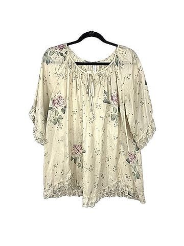 Johnny Was Vintage Collection Floral Rose Peasant Blouse Short Sleeve T-Shirt (view 1)