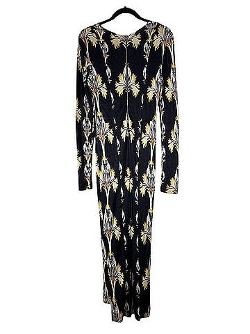 Suno Art Deco Botanical Iris Print Column Maxi Dress Cocktail Dress (view 2)