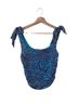 Free People 100% Polyester Print Blue Burgundy Sleeveless Top Size M - photo 1